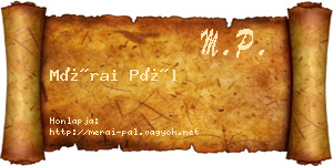 Mérai Pál névjegykártya