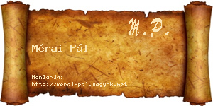 Mérai Pál névjegykártya